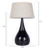 Beige Fabric Shade Table Lamp With Black Base