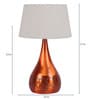 Beige Fabric Shade Table Lamp with Orange Base