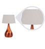 Beige Fabric Shade Table Lamp with Orange Base