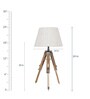 Madeline Beige Fabric Shade Night Lamp With Wood Base