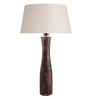 Beige Fabric Shade Table Lamp with Brown Base