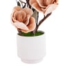 Beige Faux Leather Rustic Blossom Harmony Pot With Flower
