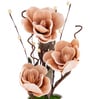 Beige Faux Leather Rustic Blossom Harmony Pot With Flower