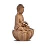 Beige Fiber Fegan Glass Lotus Buddha Indoor Water Fountain