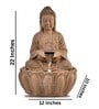 Beige Fiber Fegan Glass Lotus Buddha Indoor Water Fountain