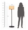 Beige Floor Lamp with Wooden Base