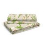 Beige Floral 104 TC Cotton Queen Sized Bed Sheets with 2 Pillow Covers