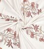 Beige Floral 144 TC Cotton King Bedsheet and 2 Pillow Cover