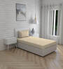 Beige Floral 146 TC Cotton Single Bed Sized Bed Sheets With 1 Pillow Cover