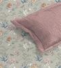 Beige Floral 160 TC Microfiber Single Sized Bedsheet with 1 Pillow Cover Dusky Petals Collection