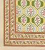 Beige Floral 180 TC Cotton King Size Bedsheet With 2 Pillow Cover