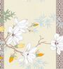 Beige Floral 180 TC Microfiber Single Bedsheet With 1 Pillow Cover
