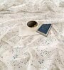 Beige Floral 200 TC Cotton Fitted Double Bedsheet with 2 pillow cover