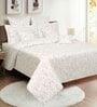 Beige Floral 200 TC Cotton Fitted Double Bedsheet with 2 pillow cover