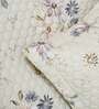 Beige Floral 250 TC Cotton Quilted Double Bed Cover with 2 Pillow Covers & 2 Cushion Covers with Filler Royale Collection