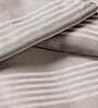 Beige Striped 300 TC Cotton King Bedsheet with 2 Pillow Covers