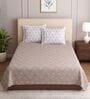 Beige Floral 400 TC Single Bedsheet with 2 Pillow Covers Luxury Series Collection
