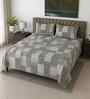 Beige Floral 400 TC Cotton SuperKing Sized Double Bedsheet with 2 Pillow Covers Luxury Series Collection