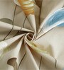 Beige Floral 7D King Size Cotton Blend Double Bedsheet with 2 Pillow Covers