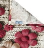 Beige Floral 7D King Size Cotton Blend Double Bedsheet with 2 Pillow Covers