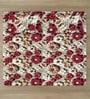 Beige Floral 7D King Size Cotton Blend Double Bedsheet with 2 Pillow Covers