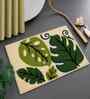 Beige Floral Microfibre 24X16 Inches Anti-Skid Bath Mat