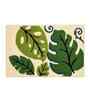 Beige Floral Microfibre 24X16 Inches Anti-Skid Bath Mat