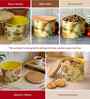 Beige Floral Printed Metal Airtight Containers Set Of 2