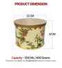Beige Floral Printed Metal Airtight Containers Set Of 2