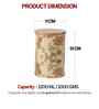 Beige Floral Printed Metal Airtight Storage Container With Wooden Lid