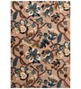 Beige Floral Wool 6 ft x 9 ft Hand Tufted Carpet