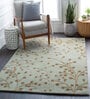 Beige Floral Wool 8 x 10 Feet Hand tufted Carpet