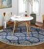 Beige Floral Wool Round Carpets Hand tufted Carpet