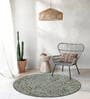 Beige Floral Wool Round Hand Tufted Carpet
