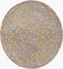Beige Floral Wool Hand Tufted Round Carpet
