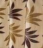 Beige Floral Polyester 5Ft Semisheer Eyelet Window Curtains (Set Of 2)