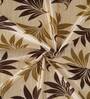 Beige Floral Polyester 7Ft Semisheer Eyelet Door Curtains (Set Of 2)
