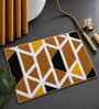 Beige Geomatric Microfibre 24X16 Inches Anti-Skid Bath Mat