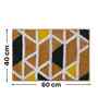 Beige Geomatric Microfibre 24X16 Inches Anti-Skid Bath Mat