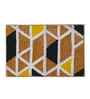 Beige Geomatric Microfibre 24X16 Inches Anti-Skid Bath Mat