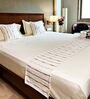Beige Striped 100% Cotton 96 x 18 Inches Bed Runner