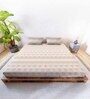 Beige Geometric 144 TC Cotton King Sized Double Bedsheet with 2 Pillow Covers Rushmoor SS23 Collection