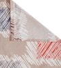Beige Geometric 144 TC Microfiber Queen Sized Bedsheet With 2 Pillow Covers
