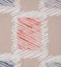 Beige Geometric 144 TC Microfiber Queen Sized Bedsheet With 2 Pillow Covers
