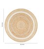 Beige Geometric Jute 3 ftx3 ft Hand Woven Carpet