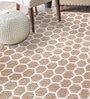 Beige Geometric Jute 4 ft x 6 ft Hand Woven Carpet