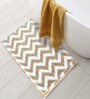 Beige Geometric Microfibre 24x16 Inches Super Soft Bath Mat