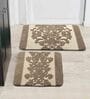 Beige Traditional Microfibre 19x27 Inches AntiSkid (Set of 2) Bath Mats