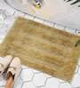 Beige Solid Microfibre 24x16 Inches AntiSkid Bath Mat