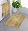 Beige Solid Microfibre 24x16 Inches AntiSkid Bath Mat